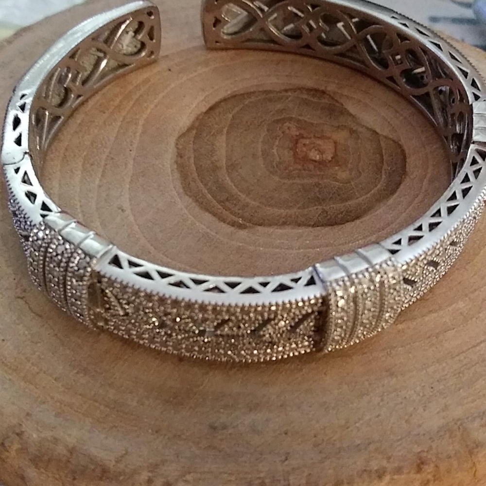 Ross Simons .925 pave diamond bangle bracelet
